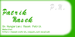 patrik masek business card